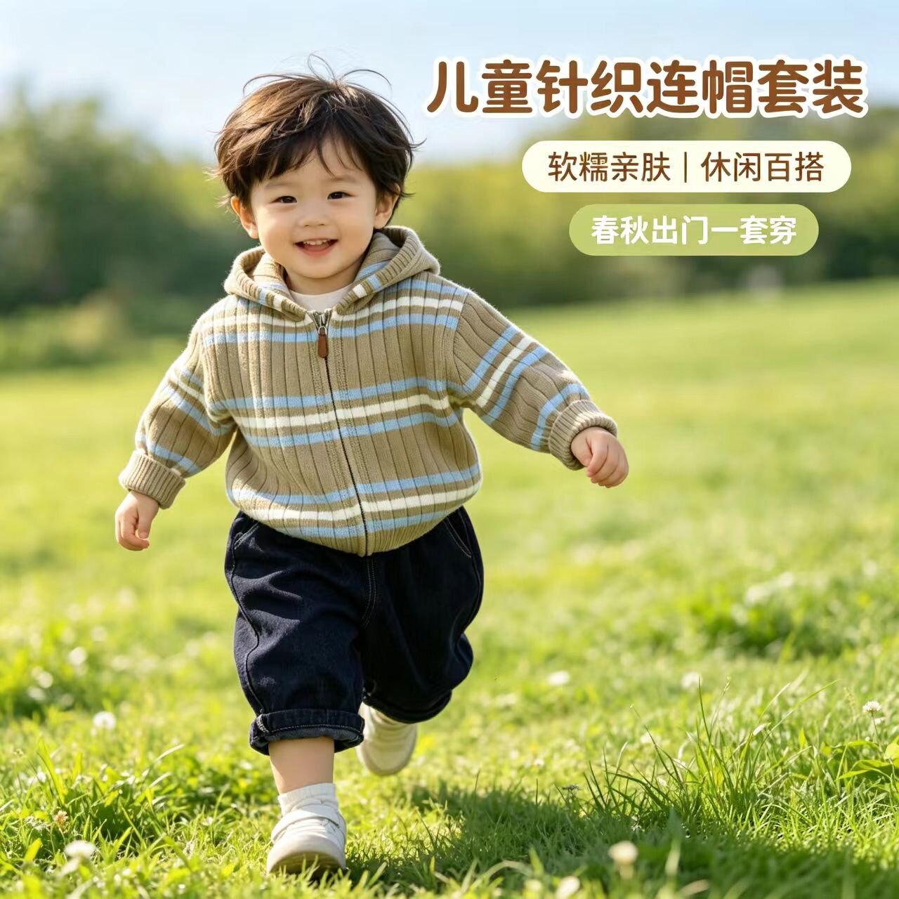 2026秋季童装长袖条纹针织衫