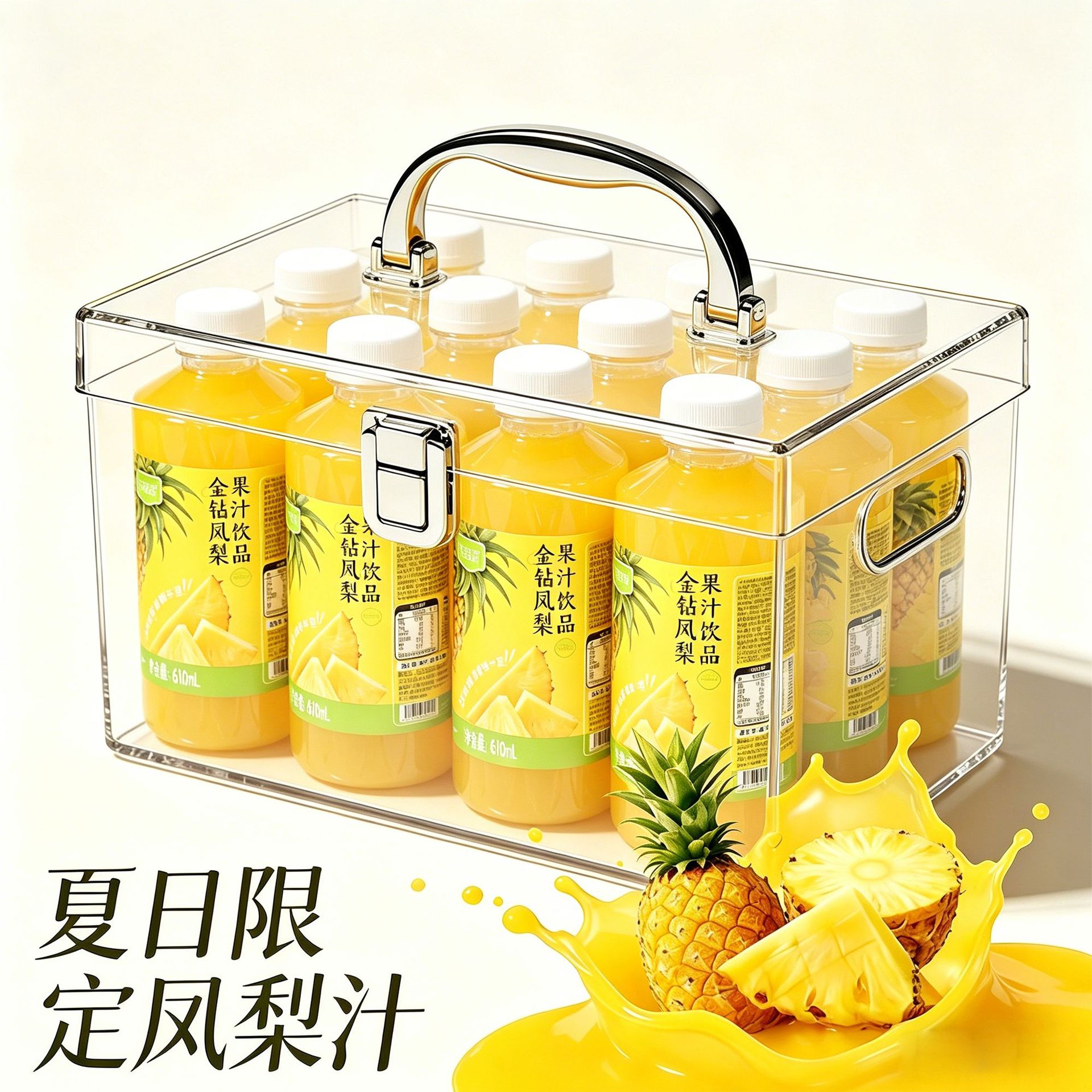 海南金钻凤梨整箱610ml*瓶纯果蔬汁/纯果汁