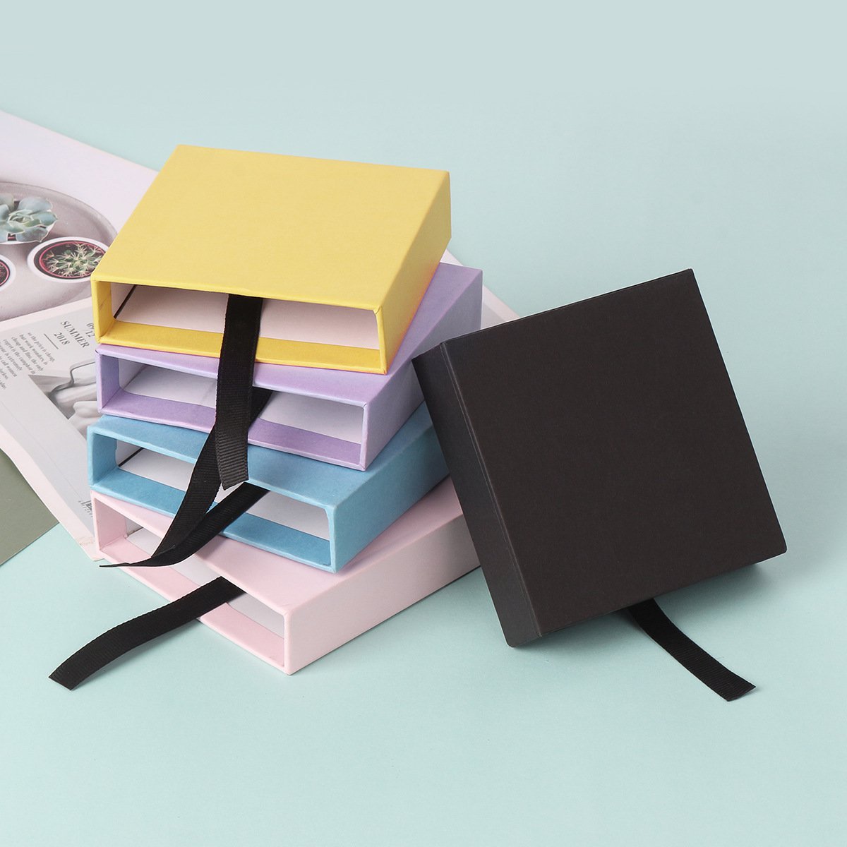 PE薄膜盒悬浮展示盒饰品包装盒戒指盒珠宝项链玉器珠收纳盒