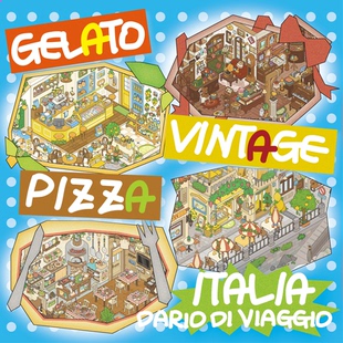 两个人文创7.0意大利系列造景贴纸造景贴场景diy贴纸手账玩具贴纸