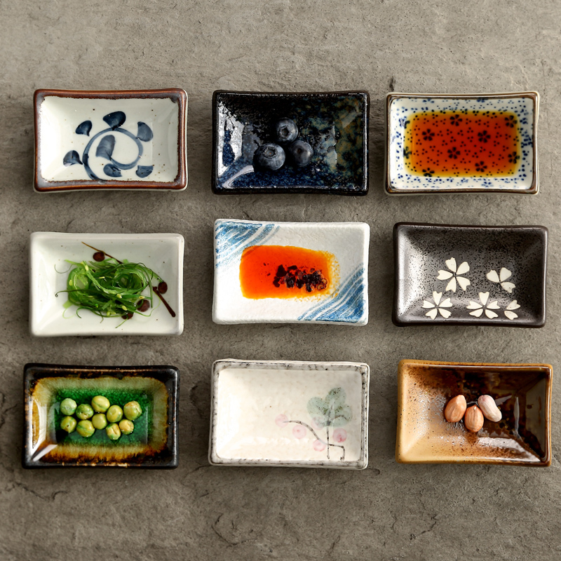 羽玉烧釉下彩陶瓷小号酱油碟