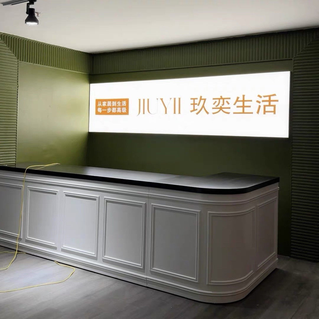 L型转角烤漆收银柜台服装店吧台店铺小型柜台奶茶店前台公司接待