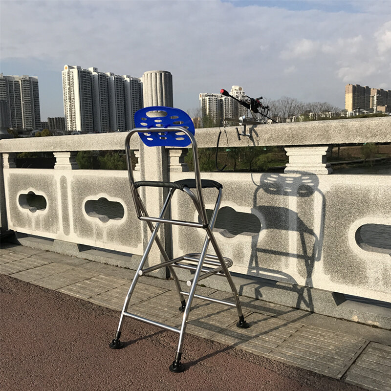 极速厂促新款可携式不锈钢桥钓椅子桥筏钓椅可升降座椅折叠高脚凳