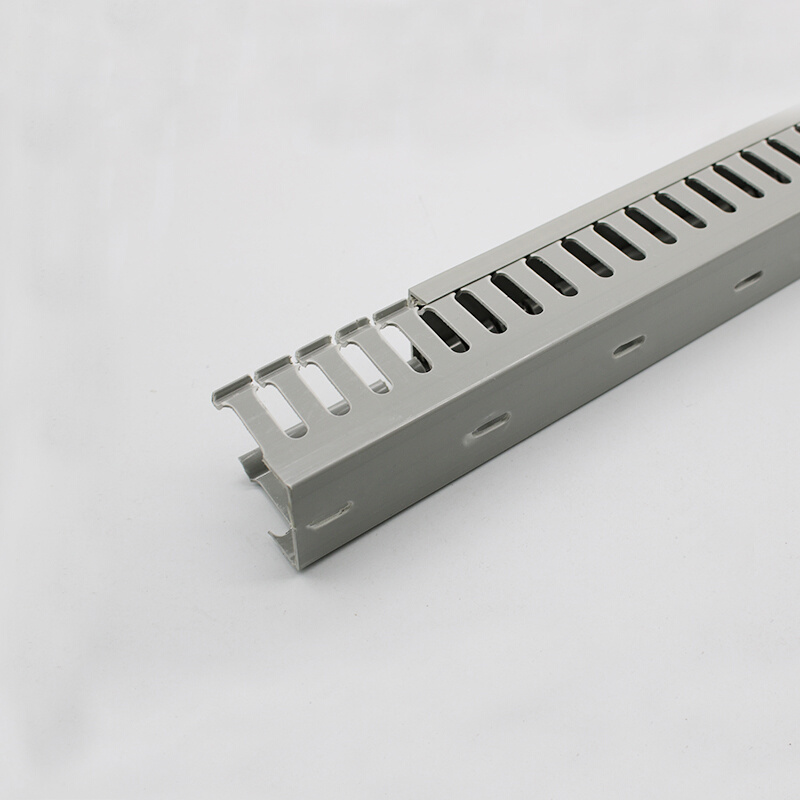 蓝色PVC塑料行线槽5050齿形开口阻燃配电箱走线灰色行线槽封口