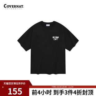宽松休闲纯棉T恤夏季 covernat韩国潮牌学院复古风短袖 男女情侣款