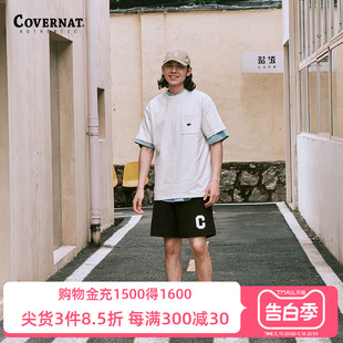 中性款 Covernat夏季 情侣款 男女 新品 竹节棉标志口袋T恤短袖