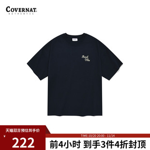 T恤休闲圆领 度假风男女情侣同款 Covernat韩国潮牌复古短袖 时尚