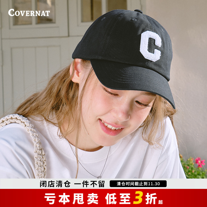 Covernat韩国潮牌C字母帽子时尚经典C标棒球帽男女情侣款鸭舌帽新