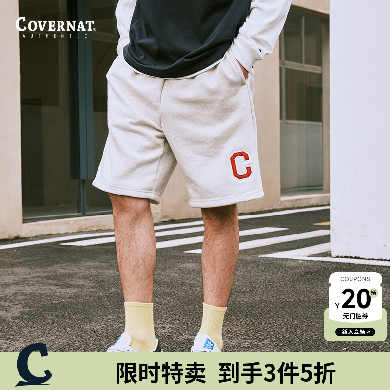 Covernat韩国潮牌运动短裤情况款休闲百搭时尚C字母短裤情侣款