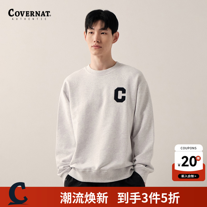 Covernat套头卫衣男女情侣新品C字母宽松潮牌上衣圆领美式秋冬季