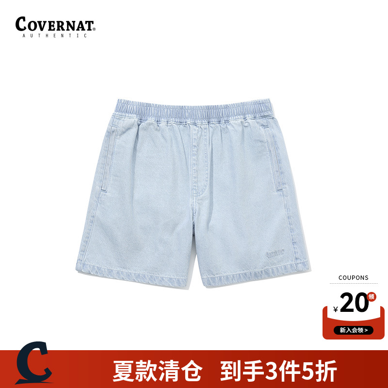 Covernat韩国潮牌休闲纯棉舒适宽松情侣男女同款牛仔短裤春夏百搭