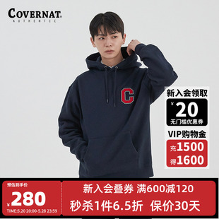 纯色小C标加绒卫衣情侣叠穿CO2203HD31 Covernat连帽卫衣男女同款