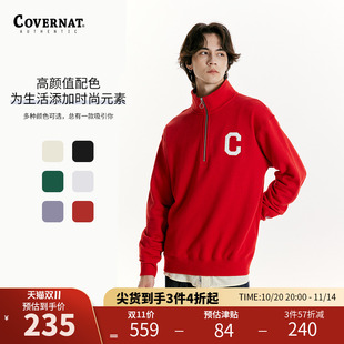 情侣上衣春秋款 男女同款 百搭拉链卫衣套头衫 Covernat韩国潮牌时尚