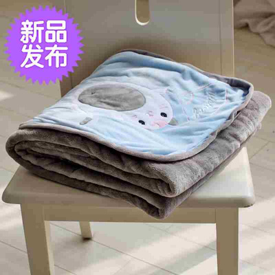 夏天午休沙e发毛毯被子单人4盖小毯子可收纳办公室午睡折叠便