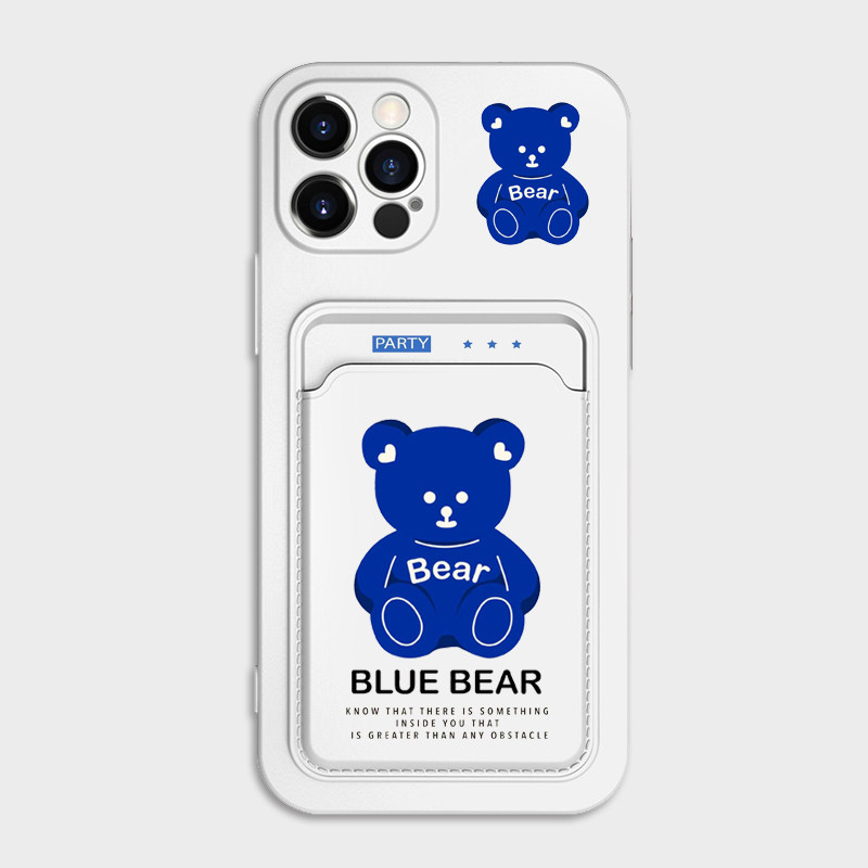 用苹果16ProMax手机壳卡套iphone 15透14明11壳X防摔12插卡x保护套12软7通XR全13包8P创意11情侣SE端坐小熊6s