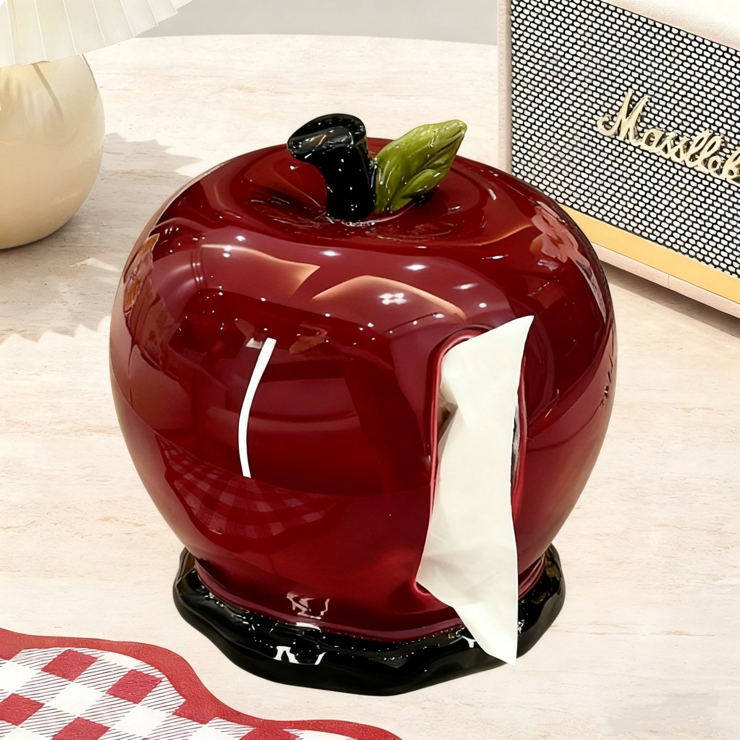 苹果纸巾盒客厅高档轻奢抽纸盒新款家用创意茶几摆件陶瓷餐巾纸盒,收纳整理,纸巾盒,淘宝优惠券,粉丝福利购,淘宝优惠卷