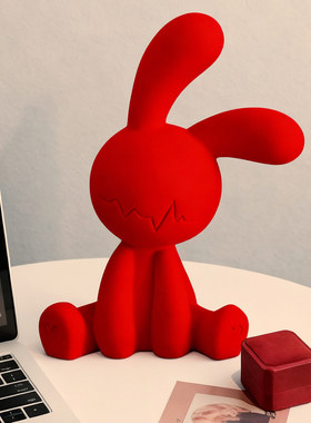 小众高级感红色兔子摆件