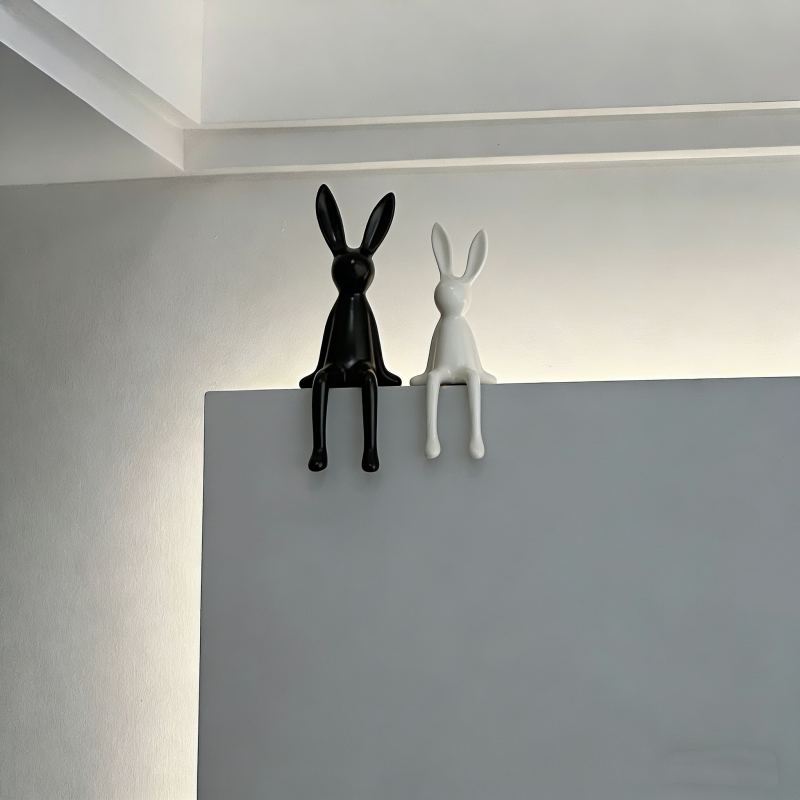 坐姿兔子电视柜装饰摆件轻奢高档客厅酒柜桌面家居高级感小众饰品,家居饰品,桌面摆件,淘宝优惠券,粉丝福利购,淘宝优惠卷