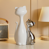 饰品 陶瓷装 创意猫咪摆件柜子客厅高级感电视柜2026新款 轻奢软装