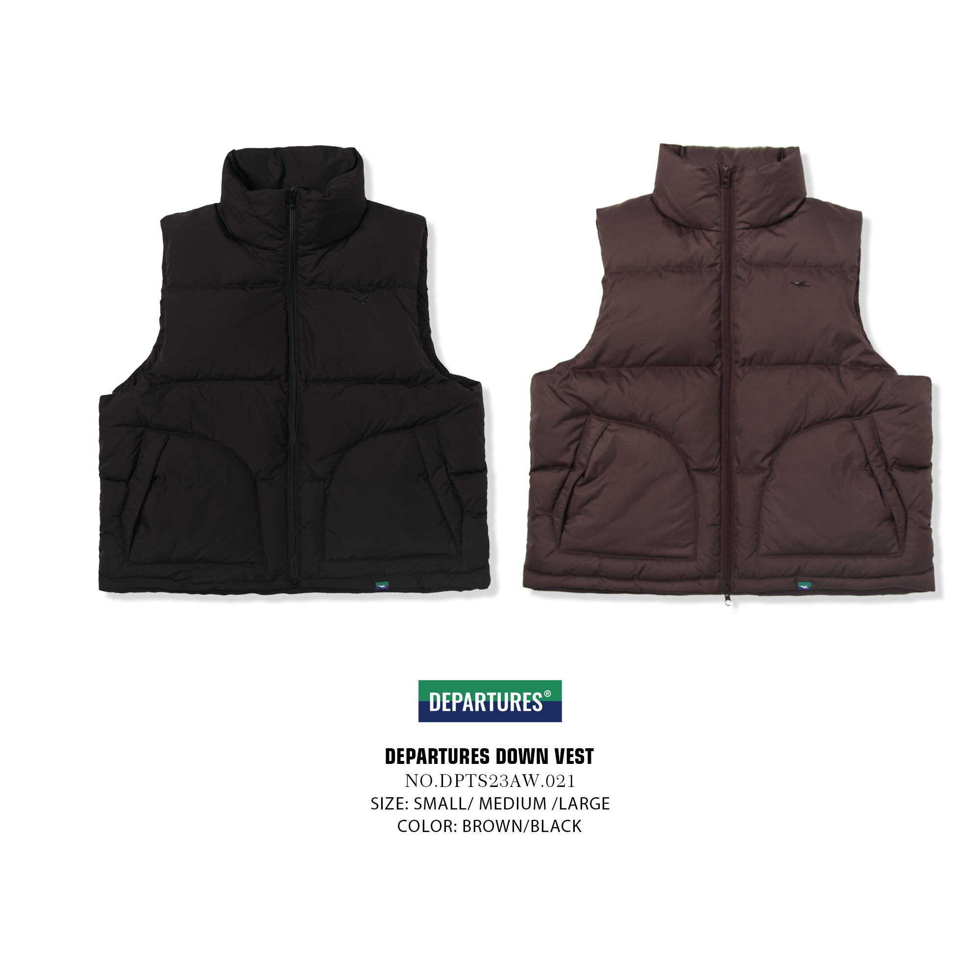 Departures 立领羽绒马甲背心潮牌户外复古情侣破产兄弟