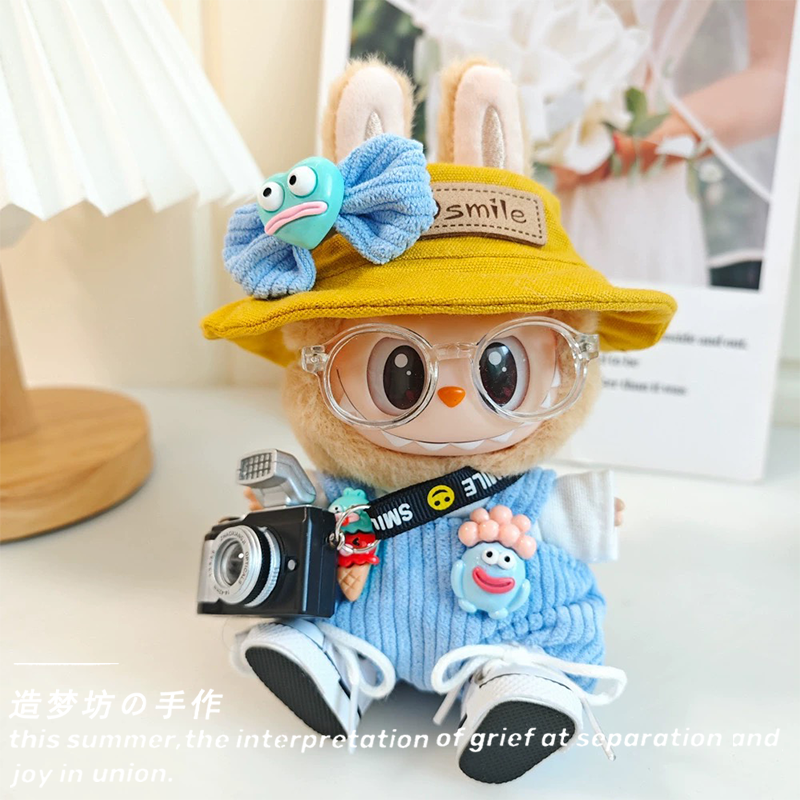 泡泡玛特labubu坐坐派对娃衣搪胶二代v2拉布布娃衣眼巴巴服装配饰