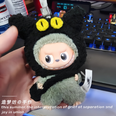 labubu四代心底密码4.0娃衣拉布布字母款衣服着替可爱头套斜挎包