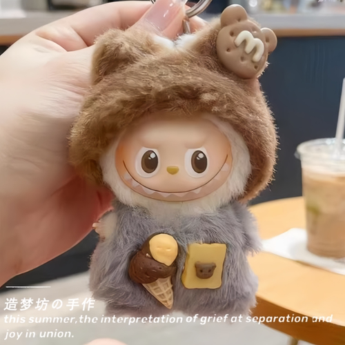 拉布布第四代娃衣labubu挂件mini迷你小玩偶衣服手工钩针娃服配饰