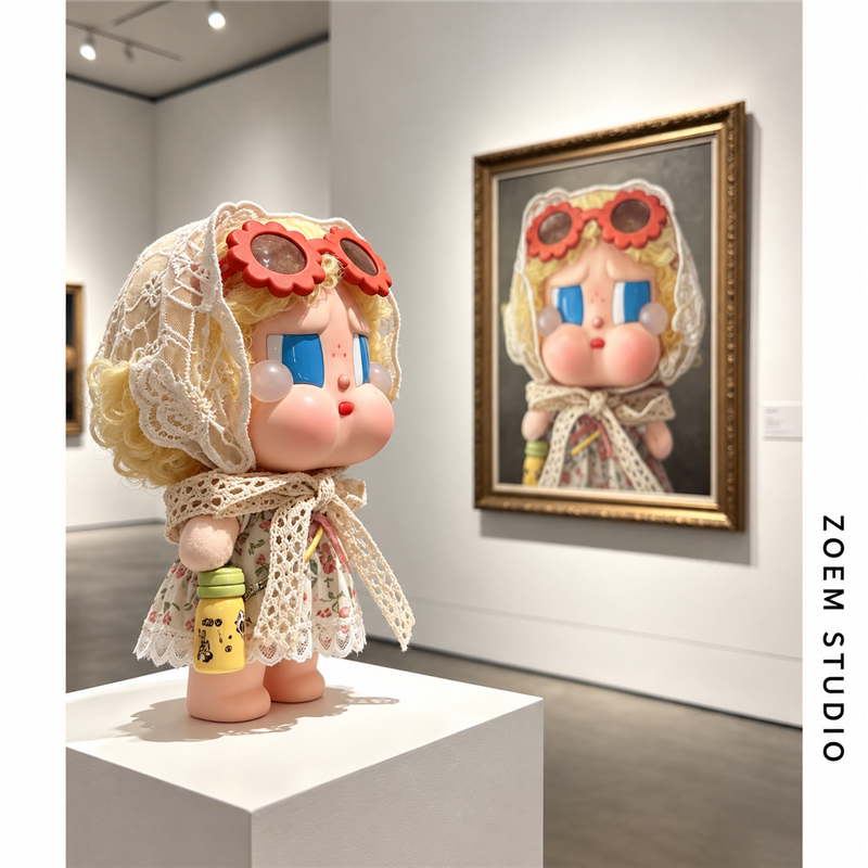 适配泡泡玛特哭娃的衣服日光沐浴娃衣crybaby服装搪胶挂件饰发夹