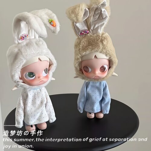 适配可动人偶姜饼人Zsiga娃衣1/8兔耳朵套装嘎子姐衣服防染色服