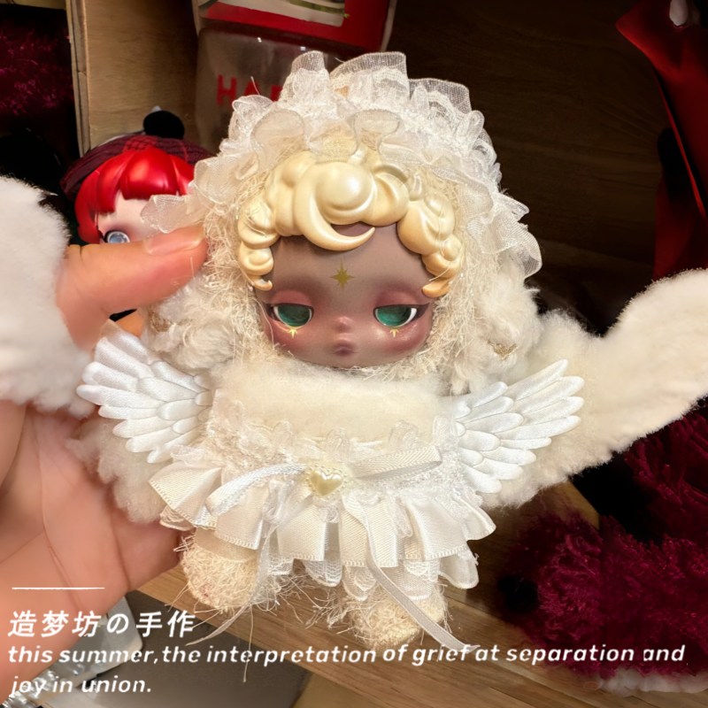 sp娃衣不眠剧场搪胶三代胧雾黑皮连衣裙小天使翅膀套装毛绒衣服