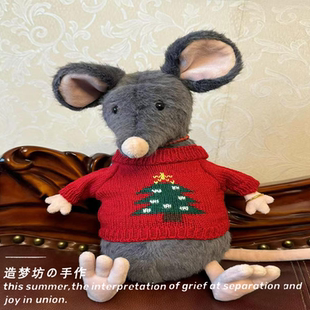 适用jellycat拉克兰悲伤鼠衣服27cm圣诞娃衣老鼠毛衣毛绒玩具可爱