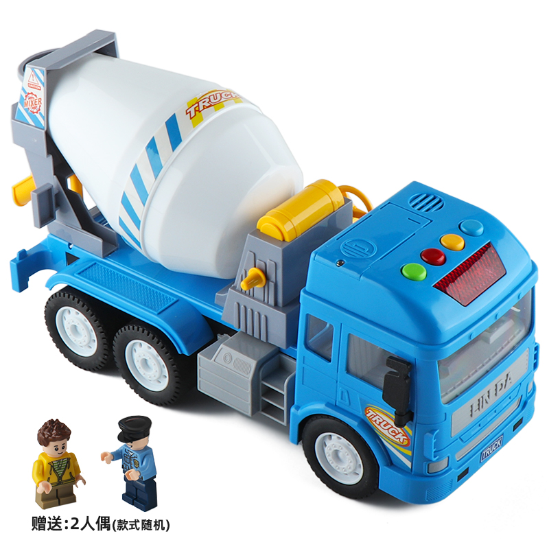 大号林达音乐声光水泥泵车罐车搅拌车工程车模型儿童男孩子玩具车-封面