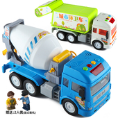 大号林达音乐声光水泥泵车罐车搅拌车工程车模型儿童男孩子玩具车