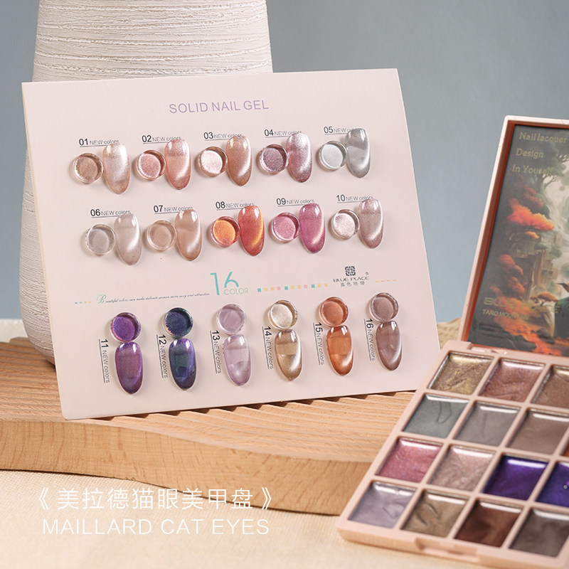 2025新款16色固态猫眼指甲油胶盘
