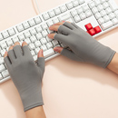 保暖半指加绒手套秋冬天季 加厚露二指防寒风冻男女可触屏骑行开车