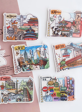 中国旅游城市冰箱贴磁贴纪念品