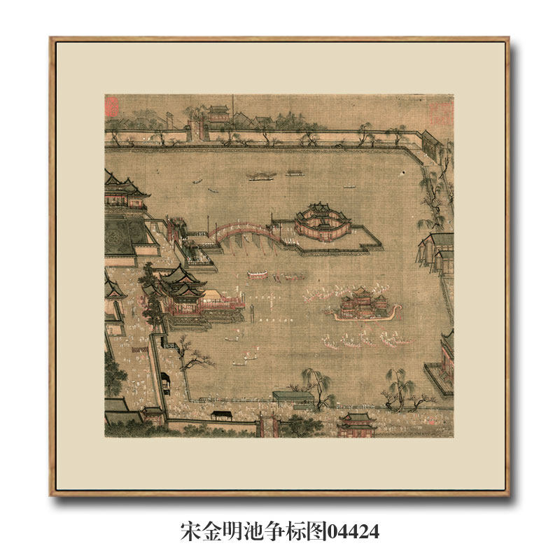 宋画小品金明池争标图古代图片