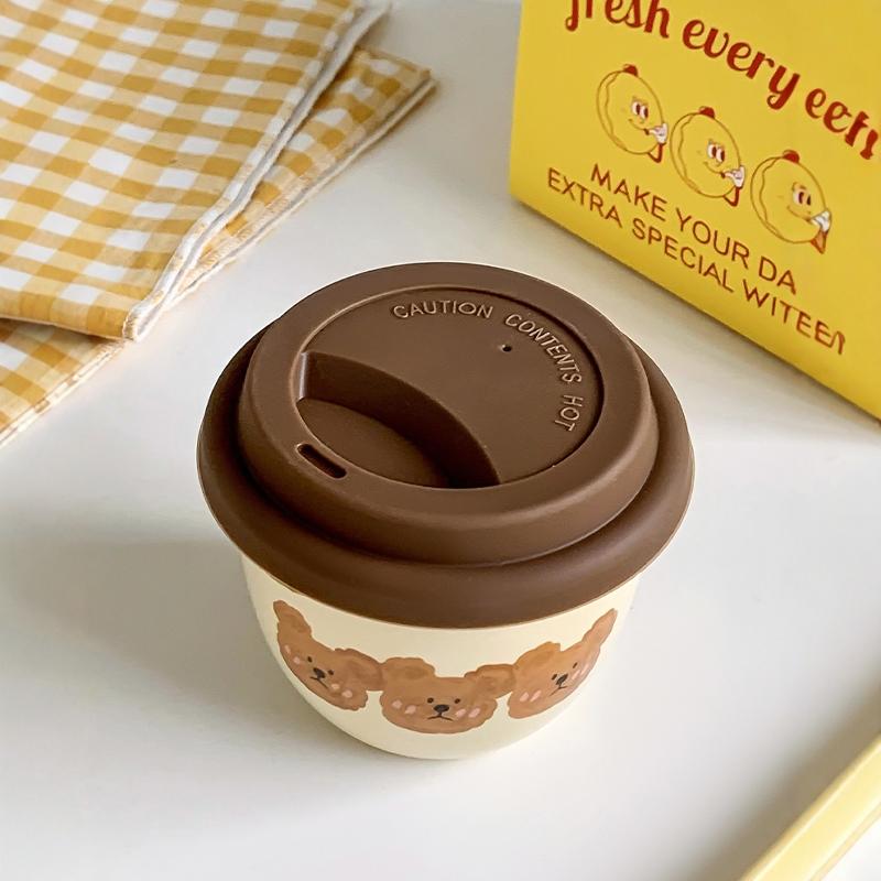 可爱软萌小熊陶瓷随手杯生日礼物水杯个性创意emo熊牛奶杯早餐杯