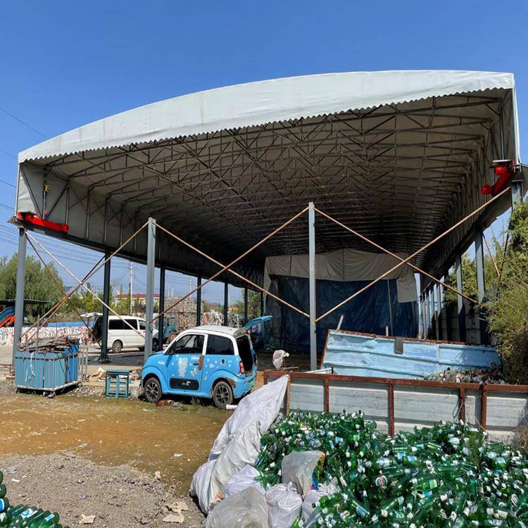 遥控电动推拉遮阳防雨帐篷活动伸缩雨蓬户外挡雨推拉移动折叠雨棚