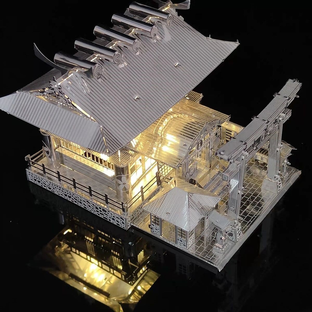 양원사  인터넷 연예인 창조적 인 금속 장난감 3D 입체 퍼즐 DIY 수제 모델 퍼즐 조립 건물