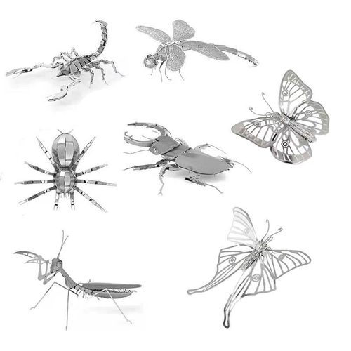 种花家3d昆虫金属益智拼图模型