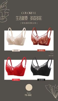 霞黛芳9152 C女大胸显小胸薄款聚拢收副乳上托防下垂调整型文胸