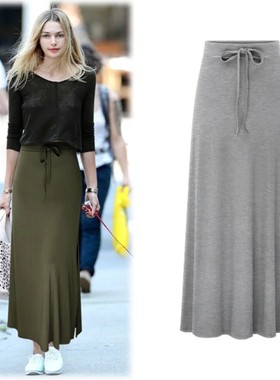 High waiste split waist belt onestep skirt高腰开叉系带一步裙