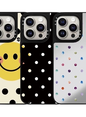 CASETiIFiY联名白色波点黄色快乐笑脸16pro适用iPhone17promax苹