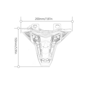 适用川崎ZX6R Ninja400改装短尾后尾翼牌照架刹车尾灯带转向灯