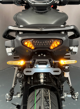 适用雅马哈MT09 Tracer900 FJ09改装短尾车牌架摩托车牌架照配件