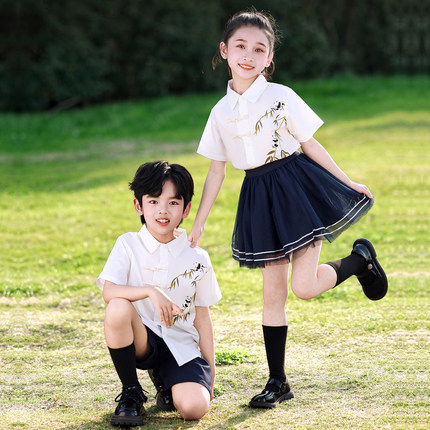 六一儿童合唱演出服中国风毕业照班服小学生诗歌朗诵比赛表演服装