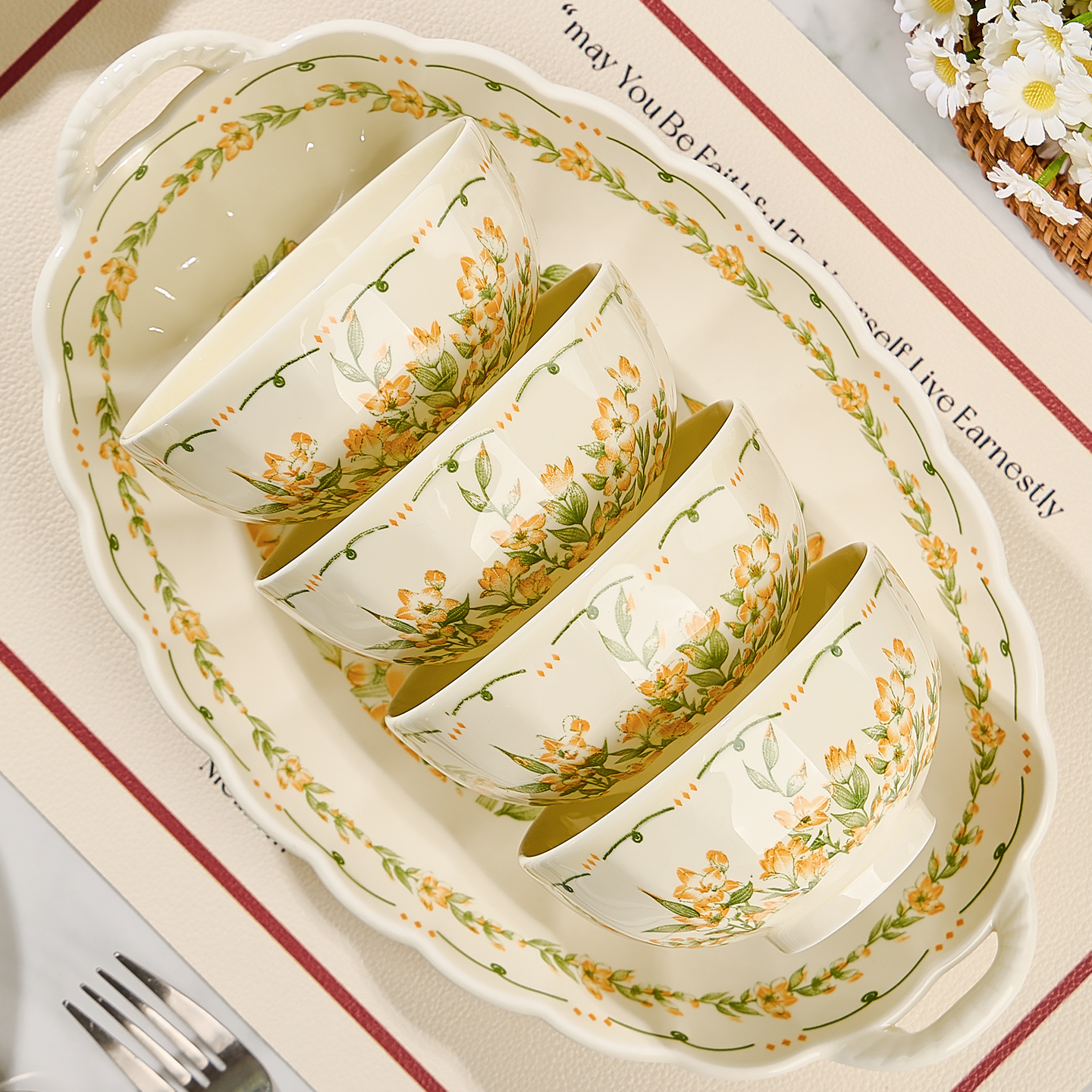 陶瓷碗家用2025新款高档饭碗面碗汤碗小清新陶瓷餐具特别好看的碗