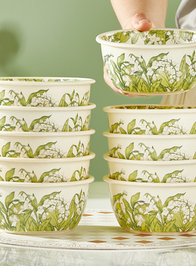 胖DL同款陶瓷碗家用2025年新款厚实小清新餐具可微波饭碗餐盘组合