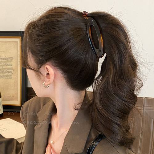 简约香蕉夹亚克力发夹女后脑勺2025新款高级感高马尾抓夹头饰竖夹